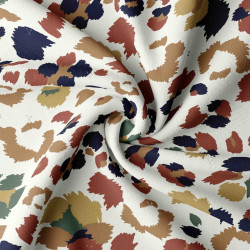 Printed Viscose LYNX Off-White / Tawny Multicolored